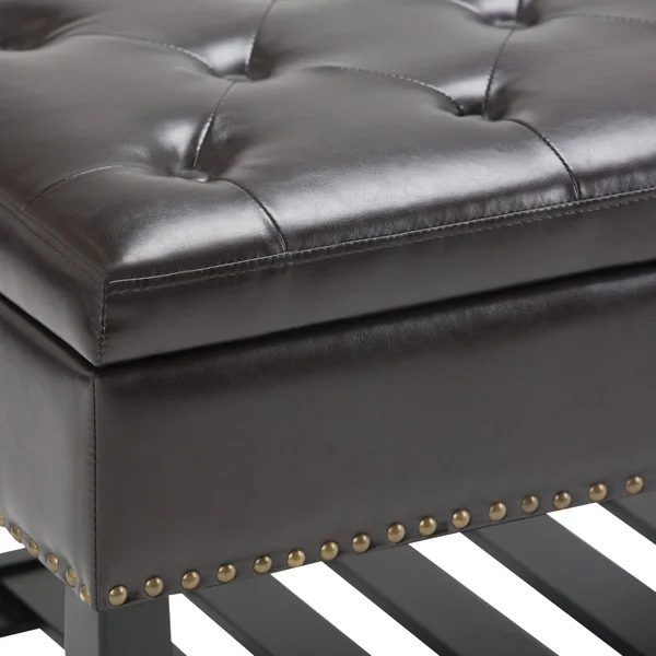 Wyndenhall Riley 43 inch Wide Traditional Rectangle Ottoman Bench - Dove Grey