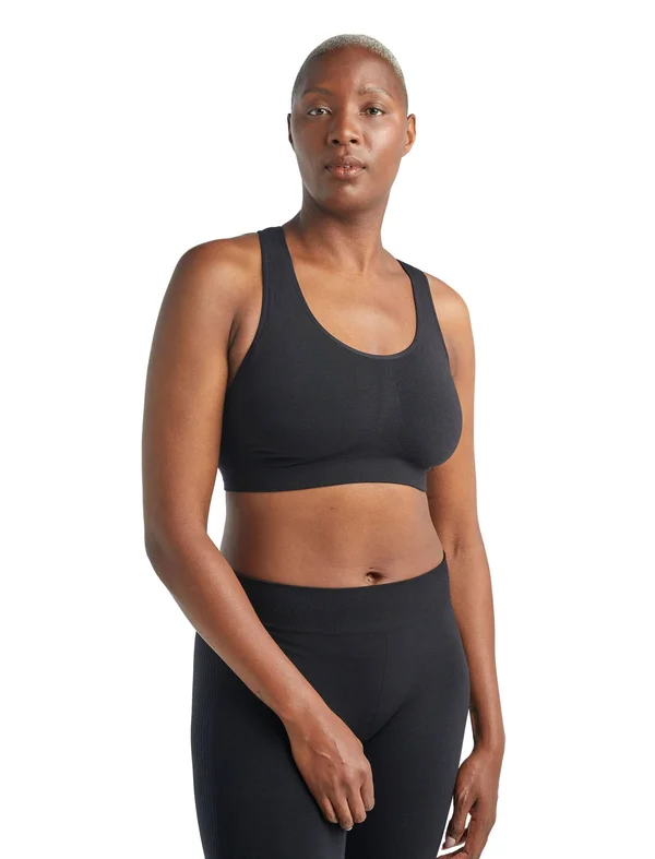 Icebreaker Anatomica Seamless Sport Bra Black Women S