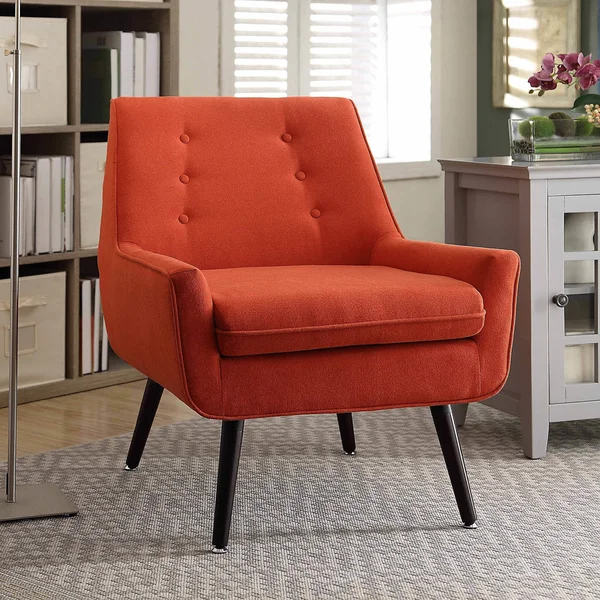 Linon Liz Pimento Chair, Orange