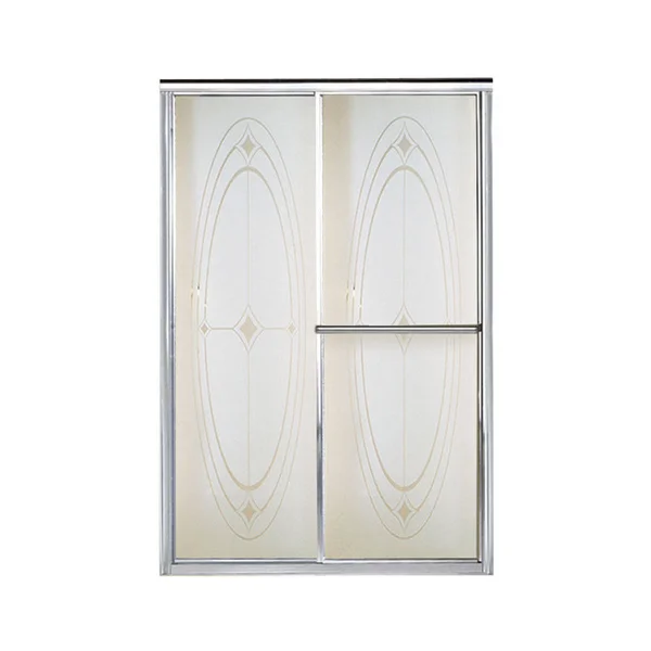 Sterling 5977-48S Deluxe 43.875 inch-48.875 inchw x 70 inchh Sliding Shower DOOR, Silver/Ellipse Glass Pattern