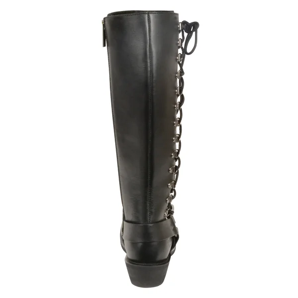 Women's Classic Harness Leather Boot with Full Lacing - 11