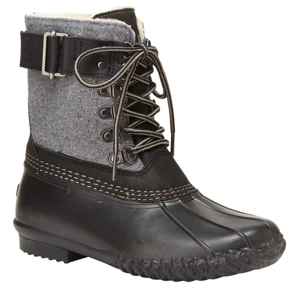 JBU by Jambu Women's Calgary Duck Boot - Grey Felt/Brown 7.5