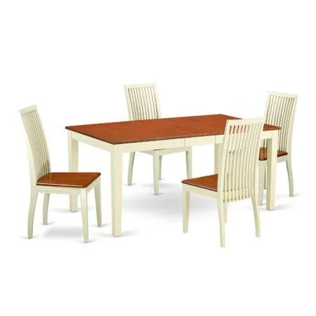 August Grove Pillar 5 Piece Solid Wood Dining Set