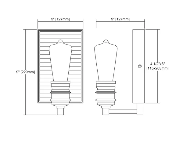 Elk Lighting Corrugated Steel 1 Light Vanity in Weathered Zinc Polished Nickel