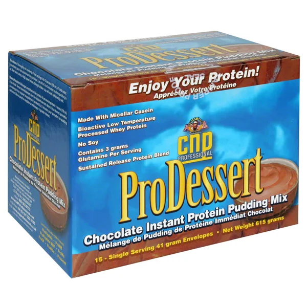 CNP Professional ProDessert Chocolate Instant Protein Pudding Mix - 15 single serving 41 gram envelopes [615 g]