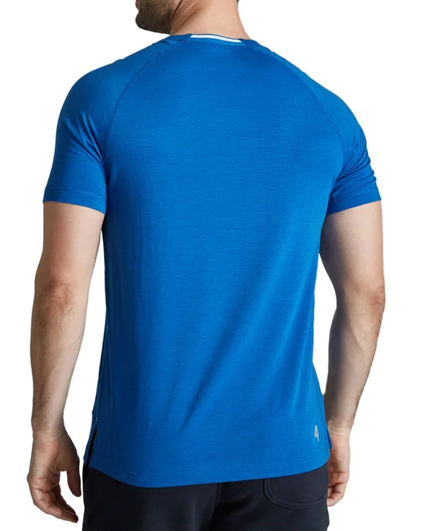 Fourlaps Men's Level Solid Tech Tee, Royal Heather, M, Shirts Tops Short-Sleeve T-Shirts Tees