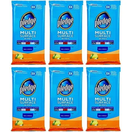Multi Surface Everyday Wipes 25 ea (Pack of 6) - Product of Pledge by Pledge