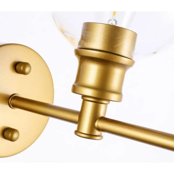 Collins 1-Light Upward Wall Sconce - 9.8/6 - 9.8/6 - Brass/Clear