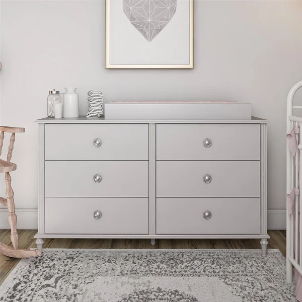 Little Seeds Rowan Valley Arden 6 Drawer Grey Changing Dresser - Gray