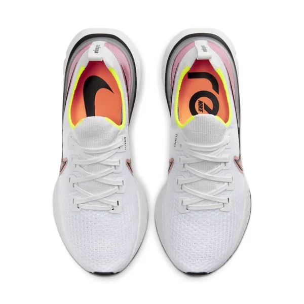 Nike Men's React Infinity Run Flyknit Platinum Tint-Black-Pink Blast - 14