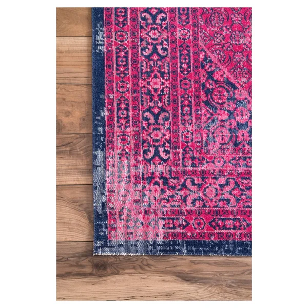 nuLOOM Freda Vintage Floral Garden Pink 4& x 6& Area Rug