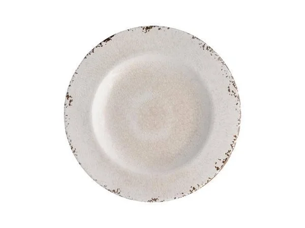 Gourmet Art 16-Piece Crackle Melamine Dinnerware Set - Cream, Service for 4. Incl