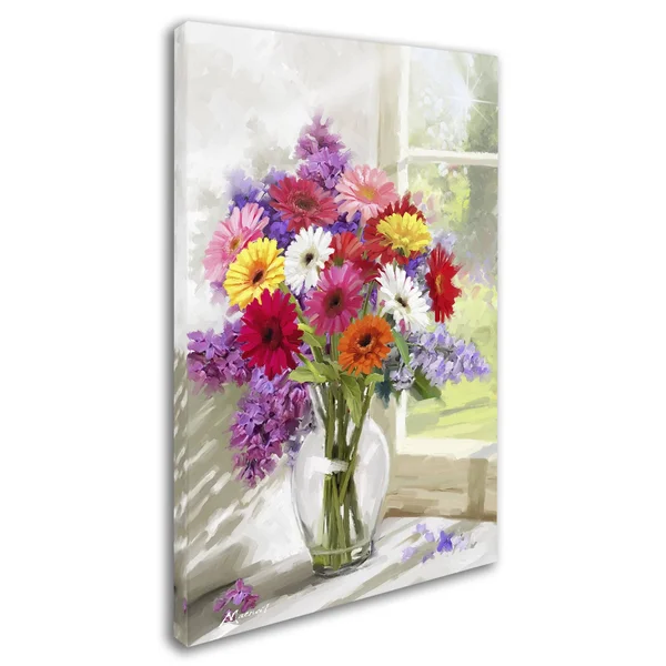 The Macneil Studio 'Gerberas' Canvas Art (16x24) - Trademark Fine Art