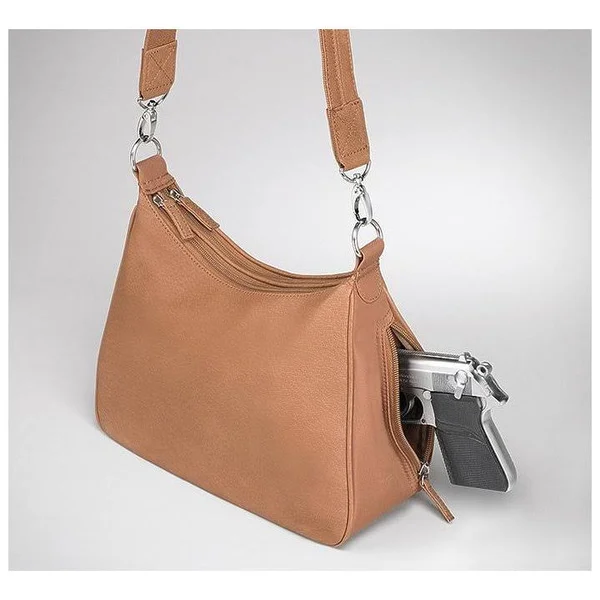 Gun Tote&n Mamas Concealed Carry Hobo Handbag - Tan