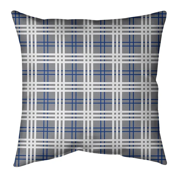 Seattle Throwback Football Luxury Plaid Accent Pillow-Cotton Twill - 16 x 16 - Green/Blue/White