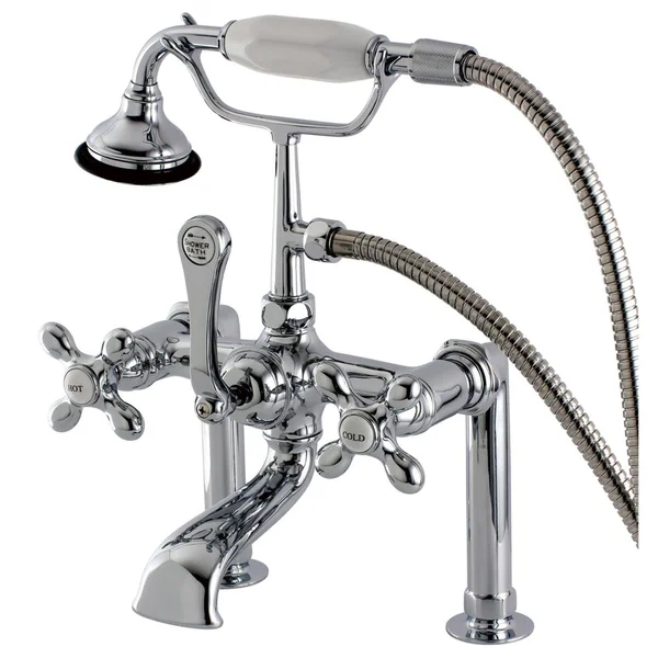 Kingston Brass Aqua Vintage Deck Mount Clawfoot Tub Faucet; Polished Chrome AE110T1