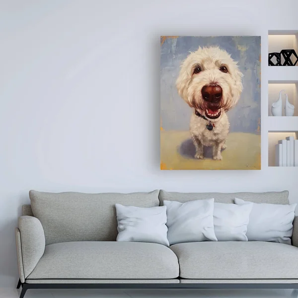 Trademark Art Lucia Hefferna 'Molly White Dog' Canvas Art