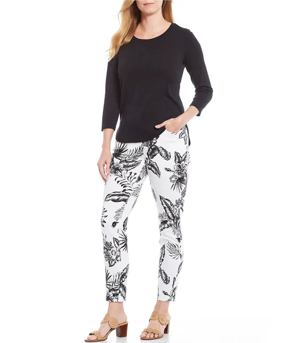 Tommy Bahama Ashby 34 Sleeve Jewel Neck Tee - M