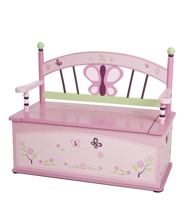 Levels of Discovery Sugar Plum Kid's Storage Bench, Pink