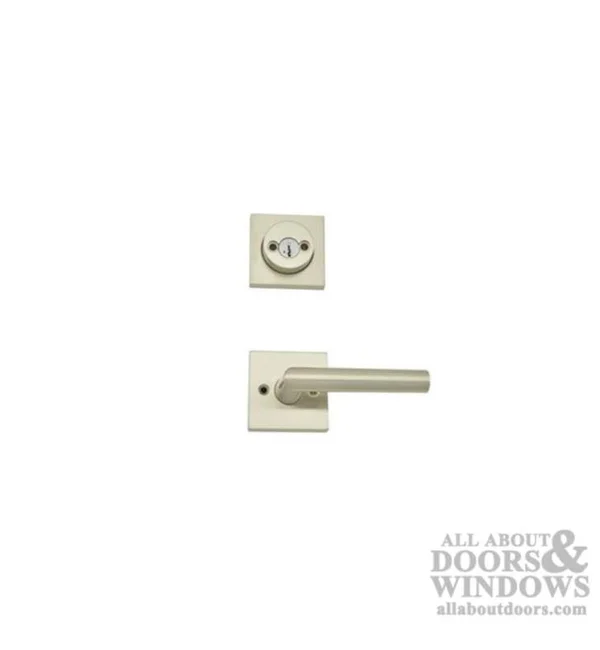 Kwikset 967MILSQT-15S Milan Square Interior Double Cylinder Handleset Trim SmartKey Satin Nickel Finish