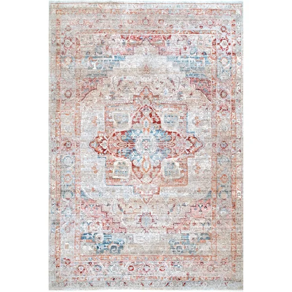 nuLOOM Jayden Cardinal Medallion Area Rug - 5& 3x22 x 7& 3x22 - Beige