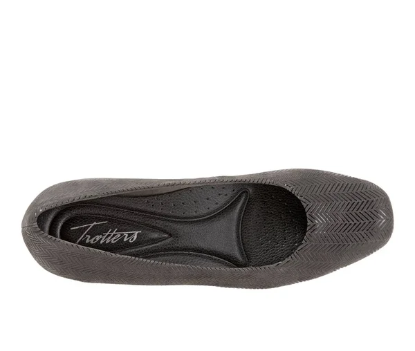 Trotters Women's Lauren - Dark Grey Suede/Patent Leather
