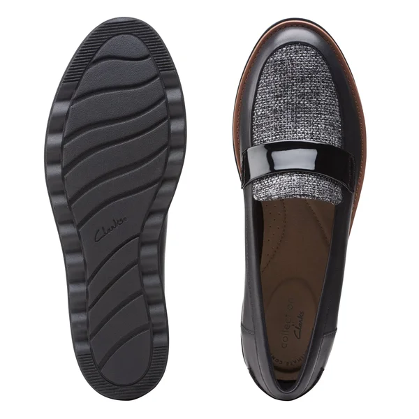 Clarks Collection Women's Sharon Gracie Loafers - Black Tweed