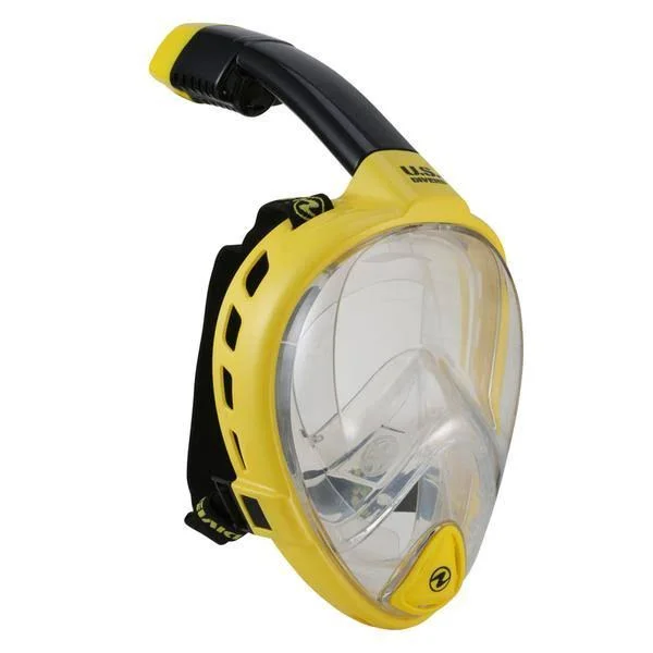 Airgo II LX- Snorkeling Full Face Mask+Snorkel Combo, U.S. Divers Clear Lens/Black, L/XL