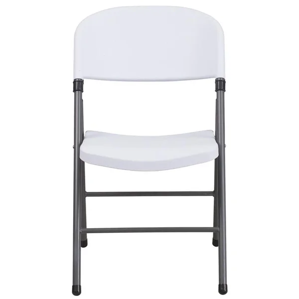 Flash Furniture Plastic Folding Chair with Charcoal Frame: Hercules Series, Black, 330 lb Capacity