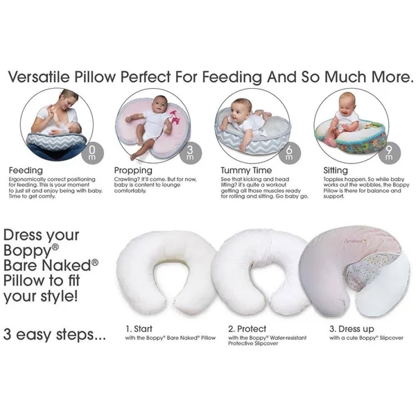 Boppy Luxe Nursing Pillow and Positioner, Ring Toss Gray