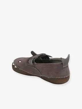 Elasticated Leather Booties, for Boys Grey