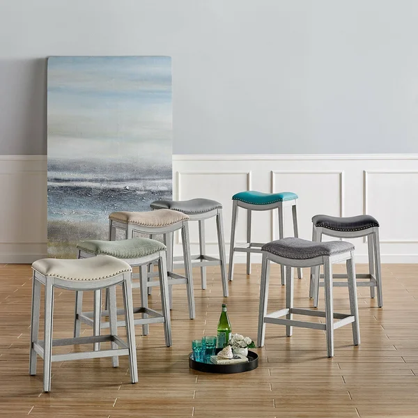Grover Fabric Counter Stool, Lyon Light Green
