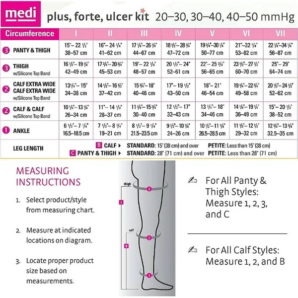 mediven, Plus, 30-40 mmHg, Knee High Extra Wide Calf Open Toe-Size II