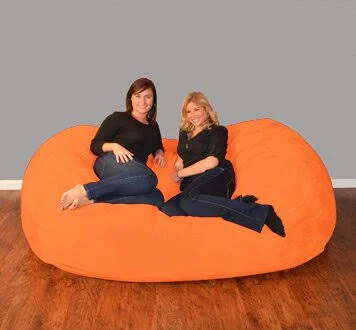 Bay Isle Home Breton Bean Bag Sofa Upholstery: Micro Suede - Tangerine