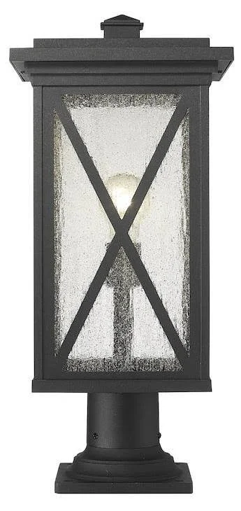 Z Lite 1 Light Outdoor Pier Mounted Fixture 583PHBR 533PM BK (Black)
