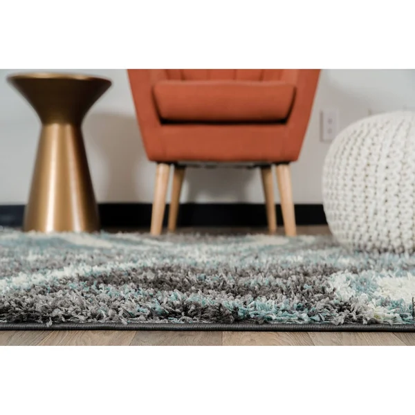 Rugshop Contemporary Cozy Plush Shag Area Rug 7&10x22 x 10& Blue