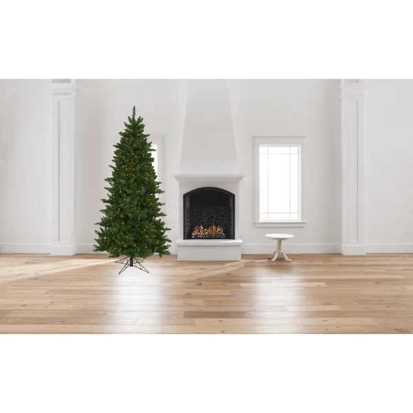 Vickerman 6.5& Camdon Fir Slim Artificial Christmas Tree, Clear Dura-Lit Lights