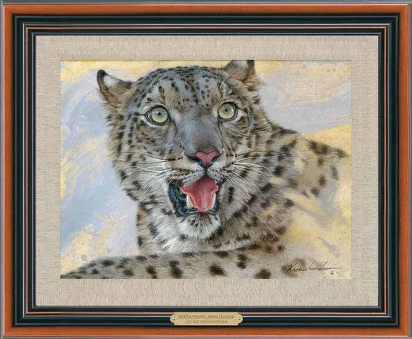 Snow Leopard Framed Canvas Giclee Art Print Wall Art