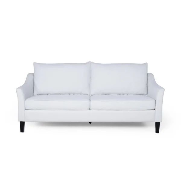 Almeda Contemporary Fabric 3 Seater Sofa by Christopher Knight Home (Beige + Dark Brown)