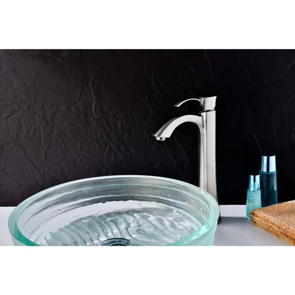 Anzzi L-AZ095BN Harmony Series Single Hole Single-Handle Vessel Bathroom Faucet Brushed Nickel