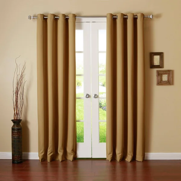 Best Home Fashion - Inc. Solid Blackout Thermal Grommet Curtain Panels Color: Wheat, Size: 96x22 L x 52x22 W