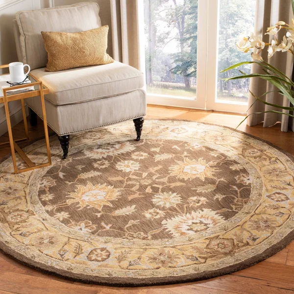 Safavieh AN556B Anatolia Area Rug, Blue, Sage: 6-ft Round