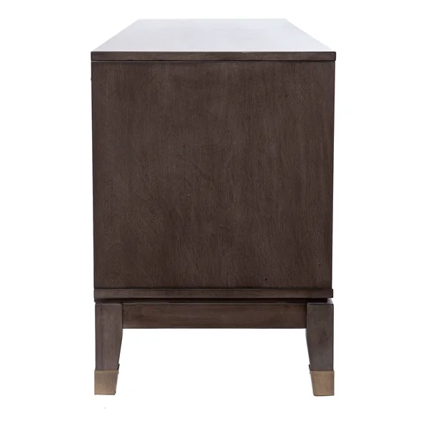 The Gray Barn BarLock Transitional Brown Wood Media Stand - Graywash