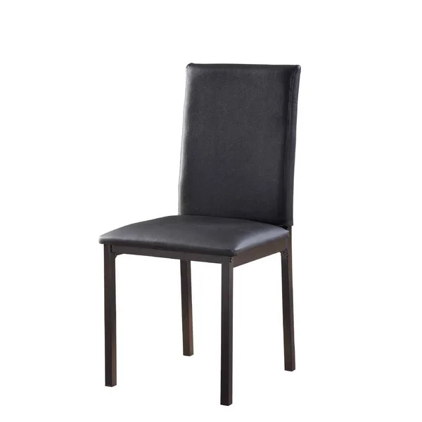 Lexiconhome Four Piece Dining Side Chair with Metal Legs Black