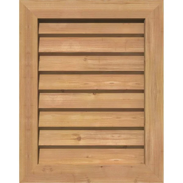 Ekena Millwork GVWVE30X2602SDUWR 30x22W x 26x22H Vertical Gable Vent (35x22W x 31x22H Frame Size): Unfinished - Non-Functional, S