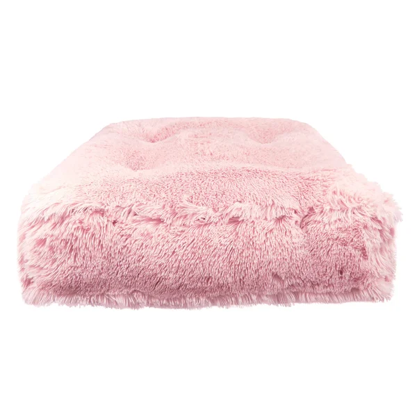 Bessie and Barnie Bubble Gum Luxury Shag Extra Plush Faux Fur Rectangle Pet/Dog Bed - Size: Medium - 32 inch x 26 inch