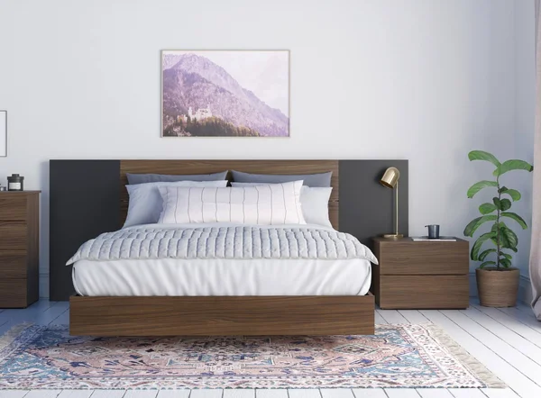 Nexera Dusk 4 Piece Queen Size Bedroom Set, Walnut/Black