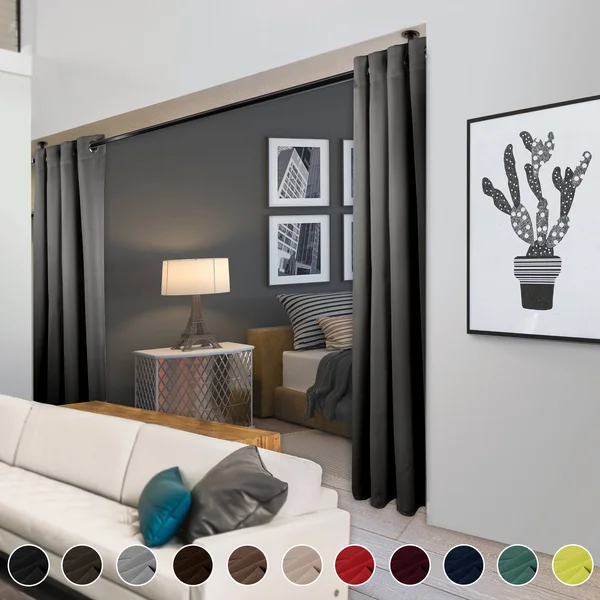 Rod Desyne Room Darkening Curtain 108 inch Height - 1 PANEL - Light Grey
