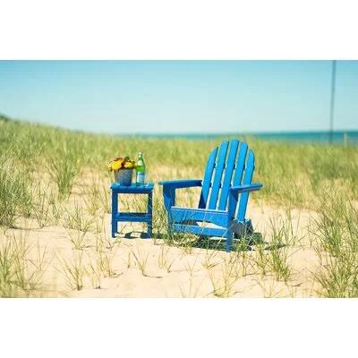 Paterson Plastic Folding Adirondack Chair with Table Rosecliff Heights Color: Royal Blue