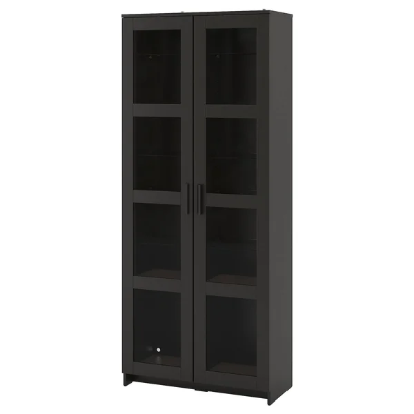 IKEA - BRIMNES Glass-Door Cabinet - Black, 31 1/2x74 3/4 10409871